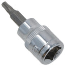 T20 Male Torx Bit Star Socket 3/8" Drive Standard Internal Chrome Vanadium Steel