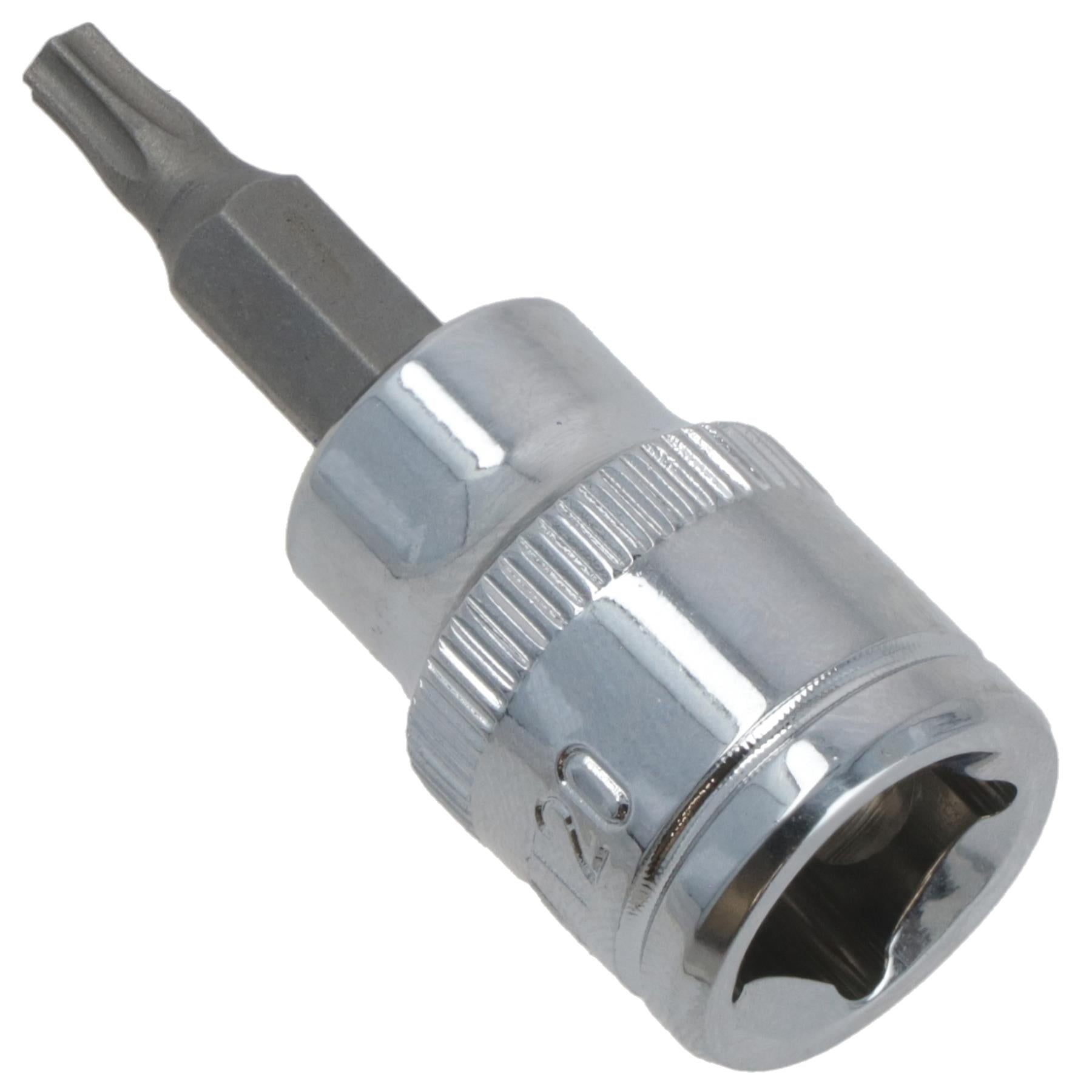 T20 Male Torx Bit Star Socket 3/8" Drive Standard Internal Chrome Vanadium Steel