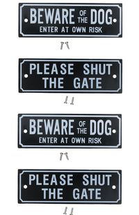 Garden Gate Signs - 'Beware of Dog' OR 'Shut the Gate' Dog Warning SIgn