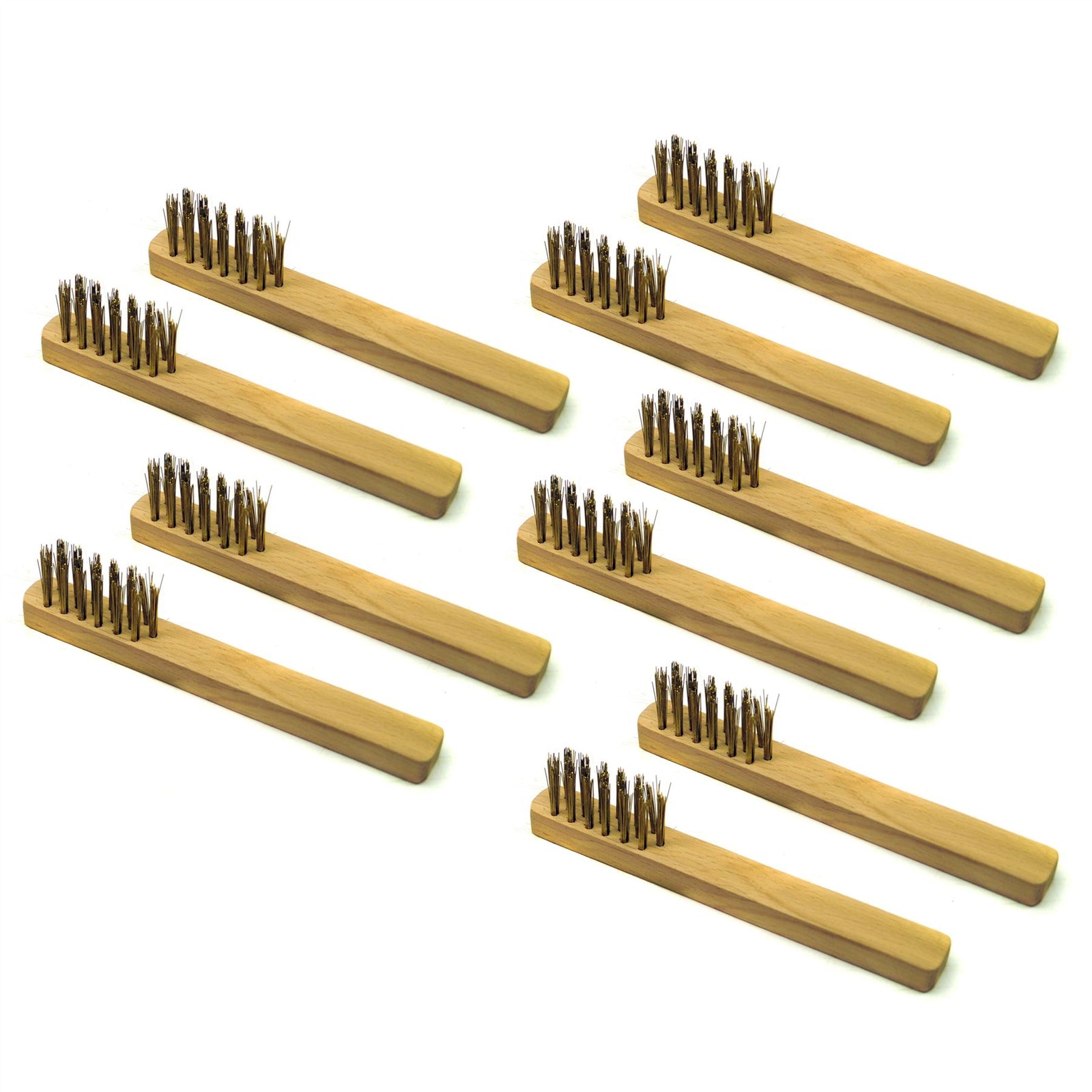 Brosse de nettoyage en fil d'acier pour bougies d'allumage/bornes électriques avec manche en bois