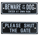 Garden Gate Signs - 'Beware of Dog' OR 'Shut the Gate' Dog Warning SIgn