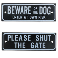 Garden Gate Signs - 'Beware of Dog' OR 'Shut the Gate' Dog Warning SIgn