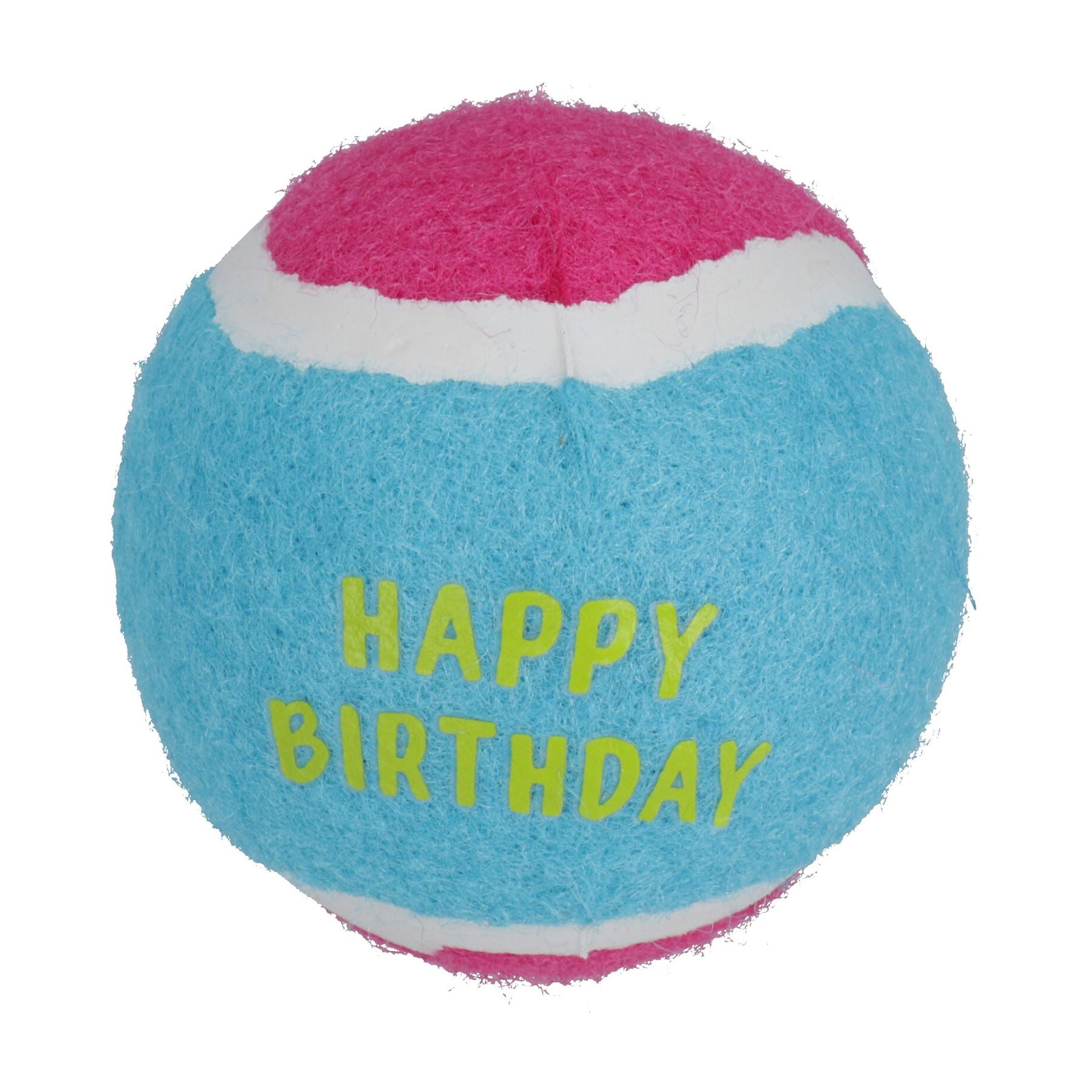 3er-Pack mittelgroße Tennisbälle „Happy Birthday“ für Hundewelpen, Geschenk, Chuck, Apportieren, Spielen, 6,5 cm