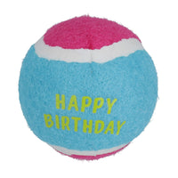 3PK Medium Happy Birthday Tennis Balls Dog Puppy Gift Chuck Fetch Play 6.5cm