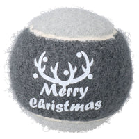 1PK Dog Festive Christmas Gift Grey 'Merry Christmas' Tennis Ball in Gift Box - 6cm