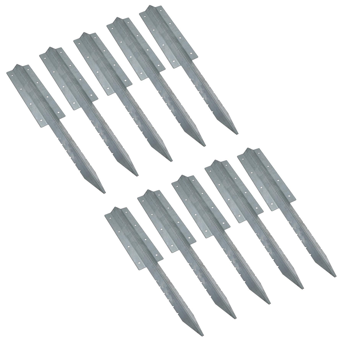 Garden Double Sleeper Straight Support Spike Stake Galvanised Steel 670mm