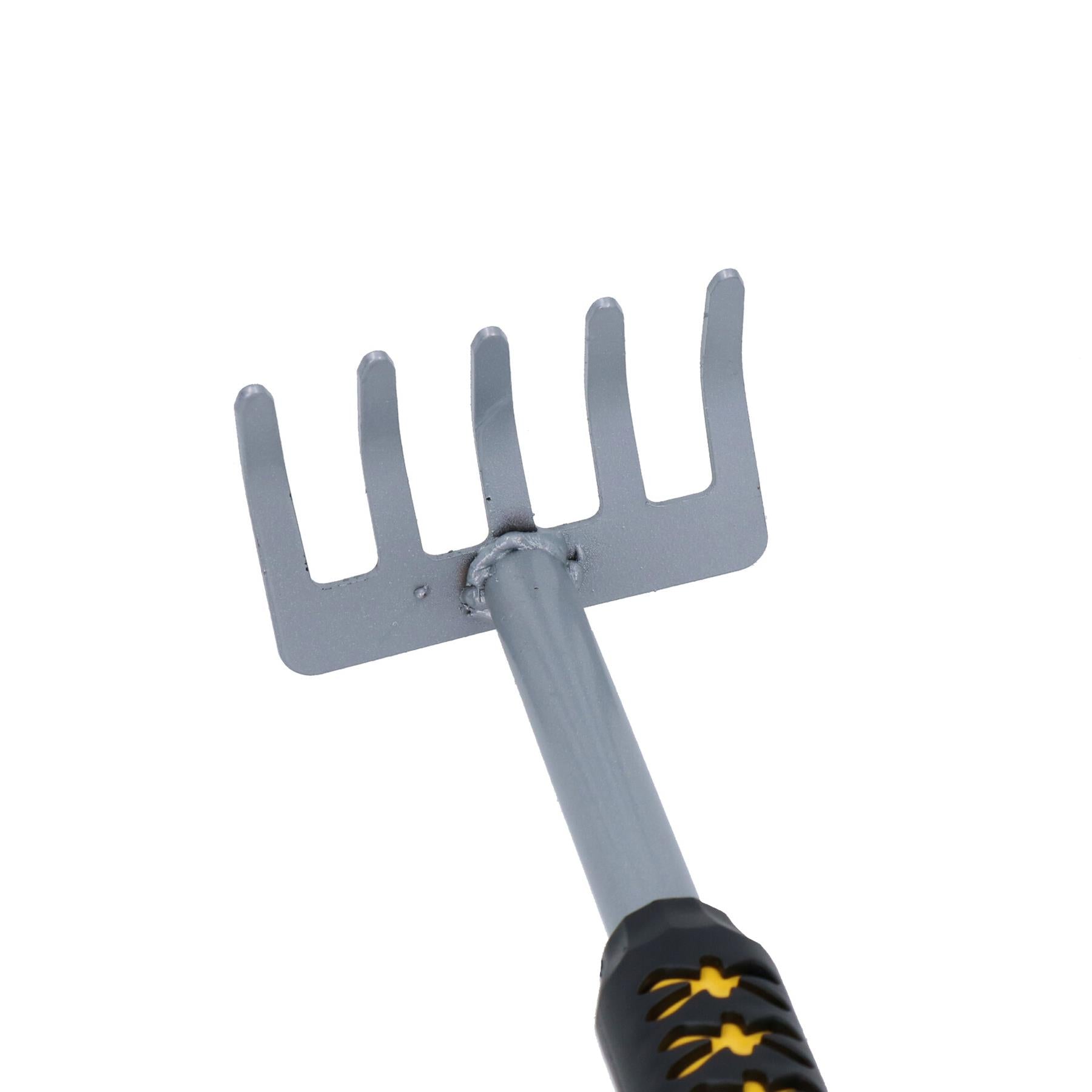 Garden Fork + Weeder + Shovel + Hoe + Rake with Telescopic Handles 25” – 37”
