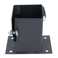 Grey Flush Fit Fence Post Bolt Down Shoe Holder Support 100mm x 100mm
