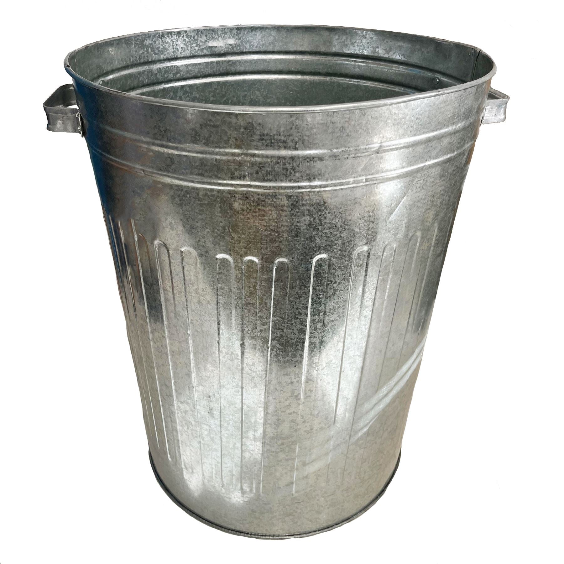 Large Metal Galvanised Bin with Lid + Handles Waste and Animal Feed Storage