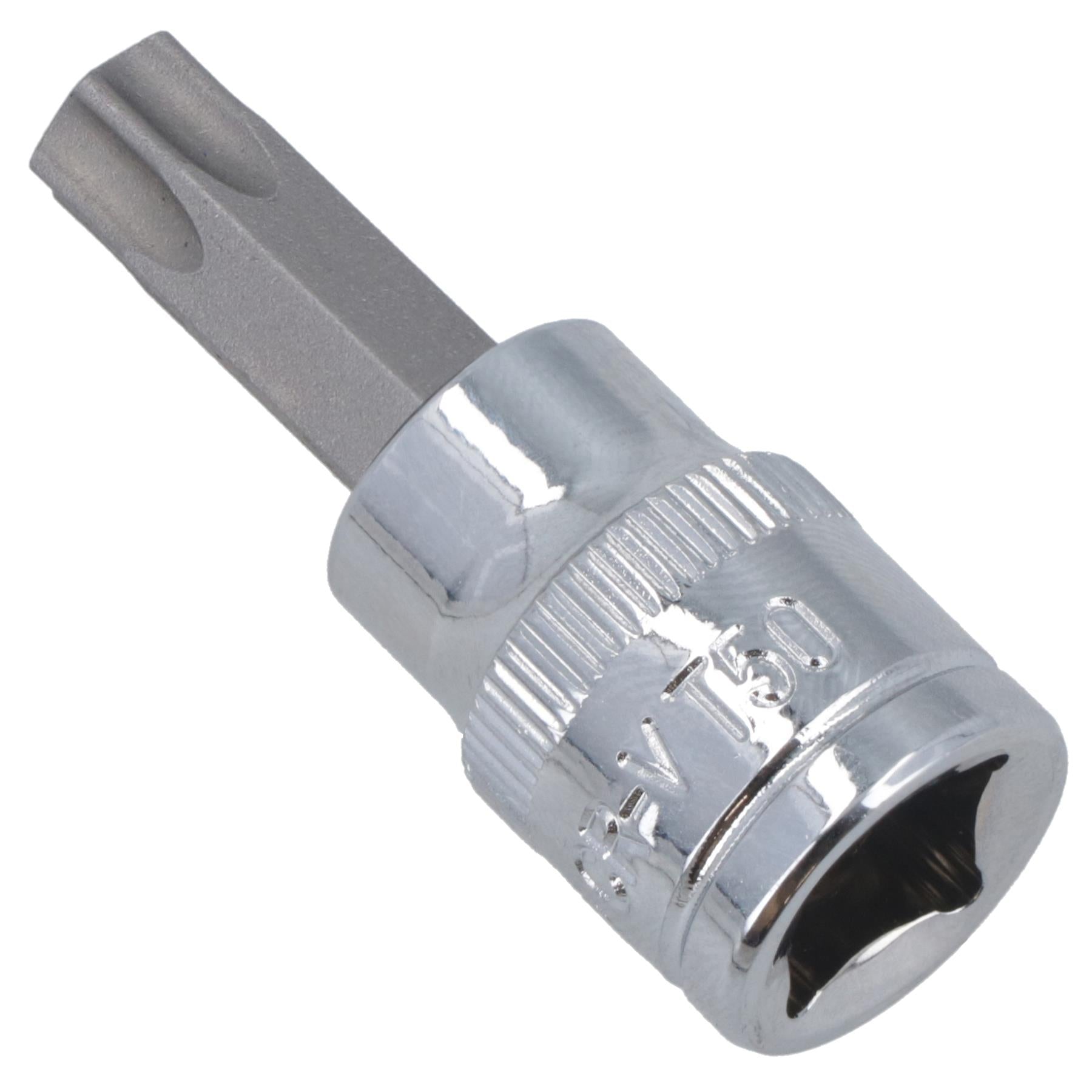 T50 Male Torx Bit Star Socket 3/8" Drive Standard Internal Chrome Vanadium Steel