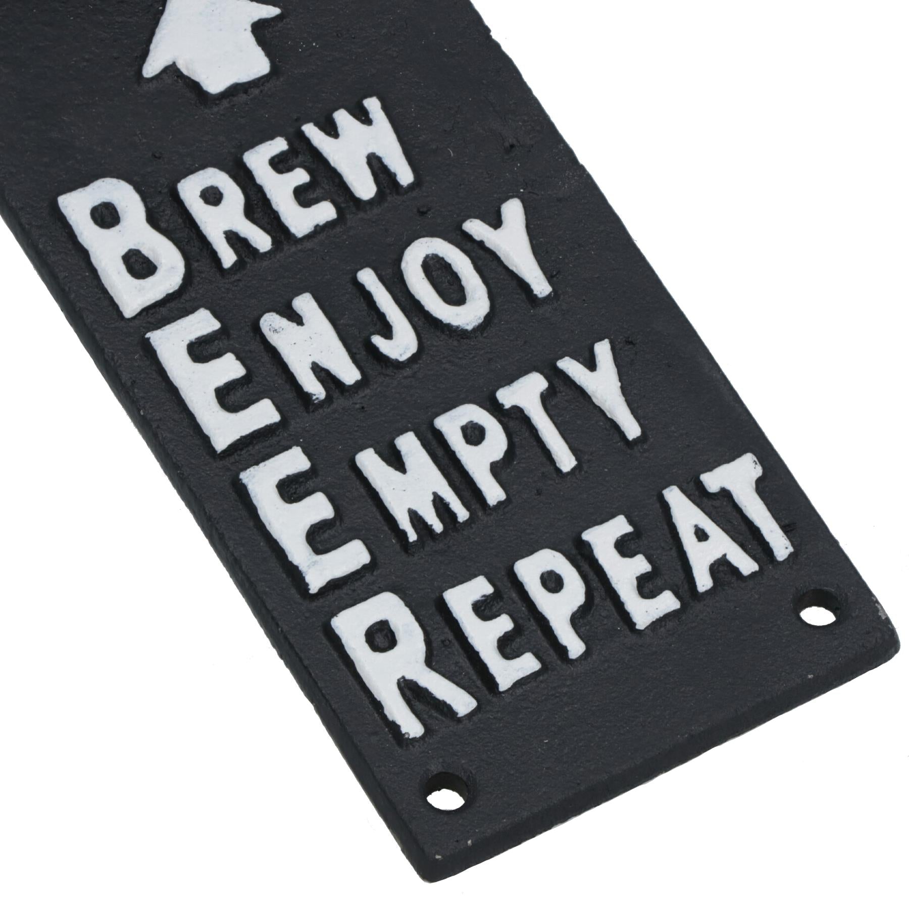 Brew Enjoy Empty Repeat Bottle Opener Cast Iron Sign Gift Garage Shed Bar