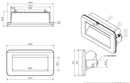 Großer flächenbündiger Türgriff, 130 mm, schwarzes ABS, Fingertasche, Einsatz, Schraubmontage