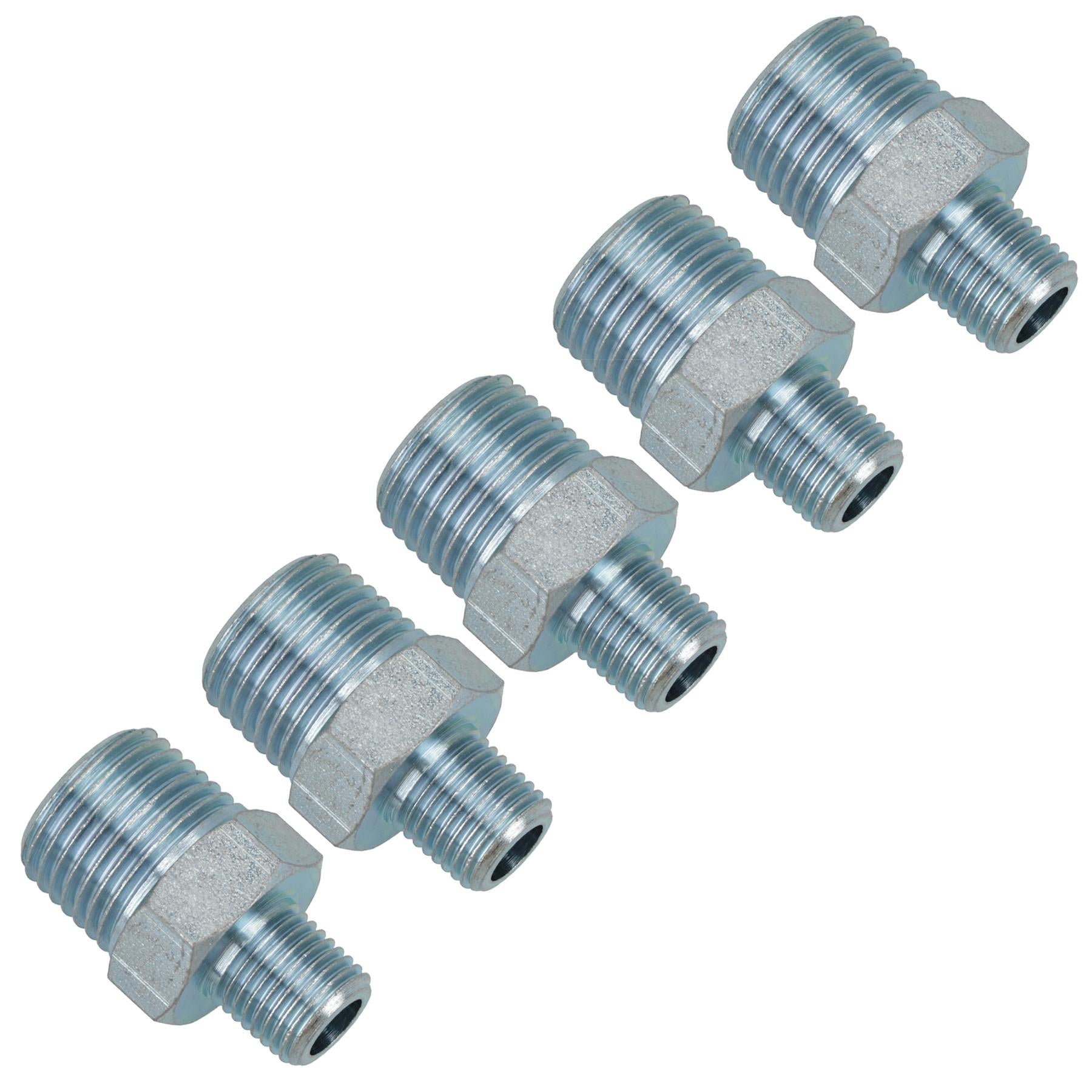 1/4" BSP Male to 1/2" BSP Male Step Up / Down Thread Union Fitting 5 PACK FT055