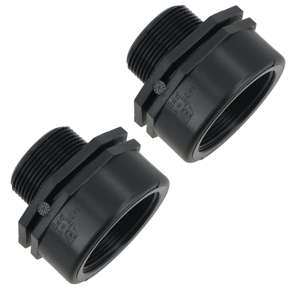 Polypropylene PP Threaded Reducing Socket Female – Male 2in – 1-1/2in BSP