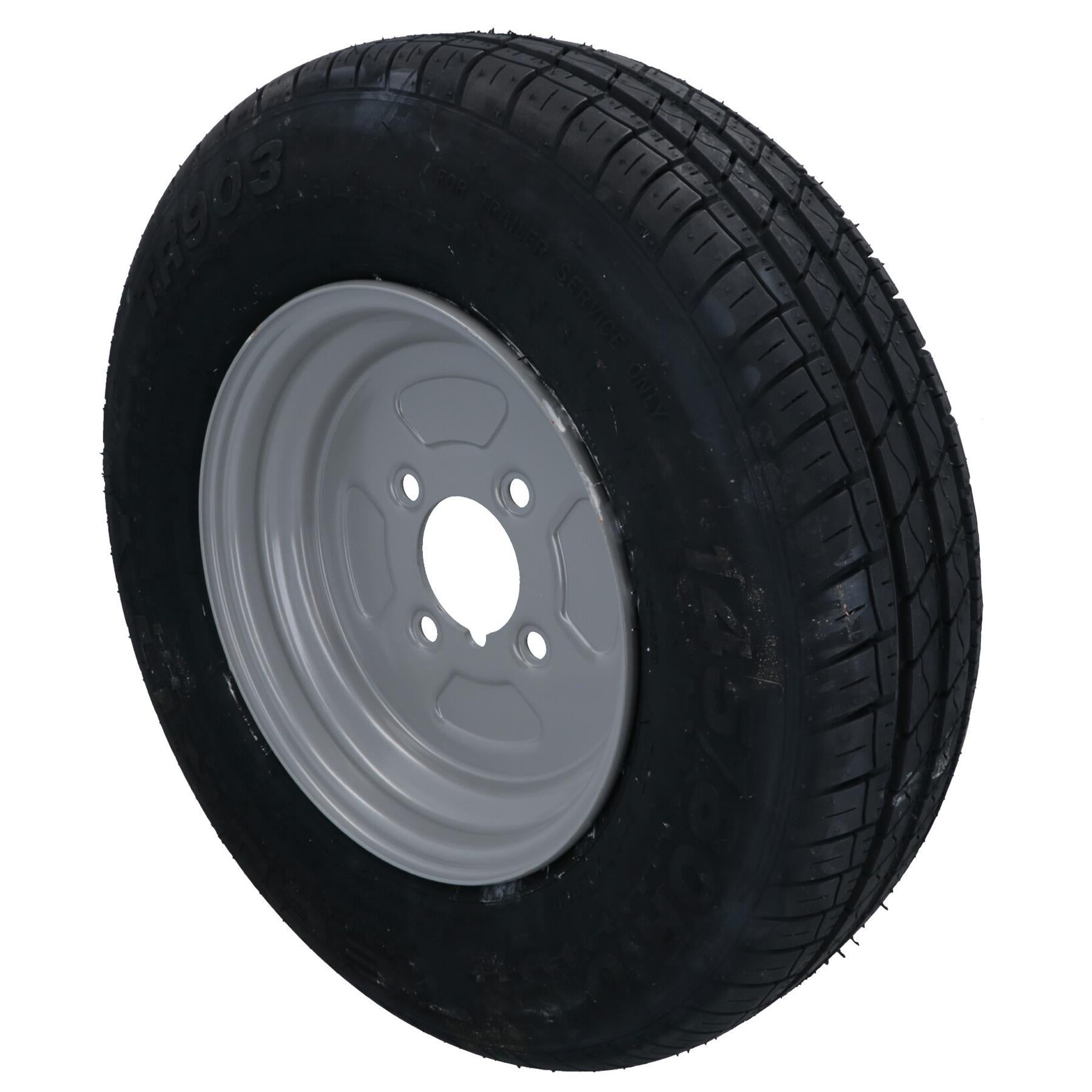750 kg Anhänger-Aufhängungseinheiten, Räder, Reifen 145 x 10 Zoll, 4-lagig, 4 Zoll PCD, 4 Bolzen, Nabenlager