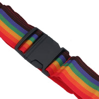 Adjustable Multicoloured Rainbow Luggage Suitcase Belt Strap Travel with Tags