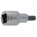 T45 Male Torx Bit Star Socket 1/2" Drive Standard Internal Chrome Vanadium Steel