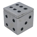 Ceramic Dice Box Mirrored Silver Storage Trinket Jewellery House Home Decor