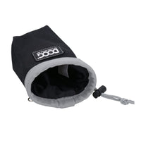 Sac à friandises pour chien noir avec clip sur ceinture de dressage et cordon de serrage