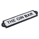 The Gin Bar Gusseisen Schild Plakette Wand Tür Zaun Tor Pfosten Haus Cocktail Pub