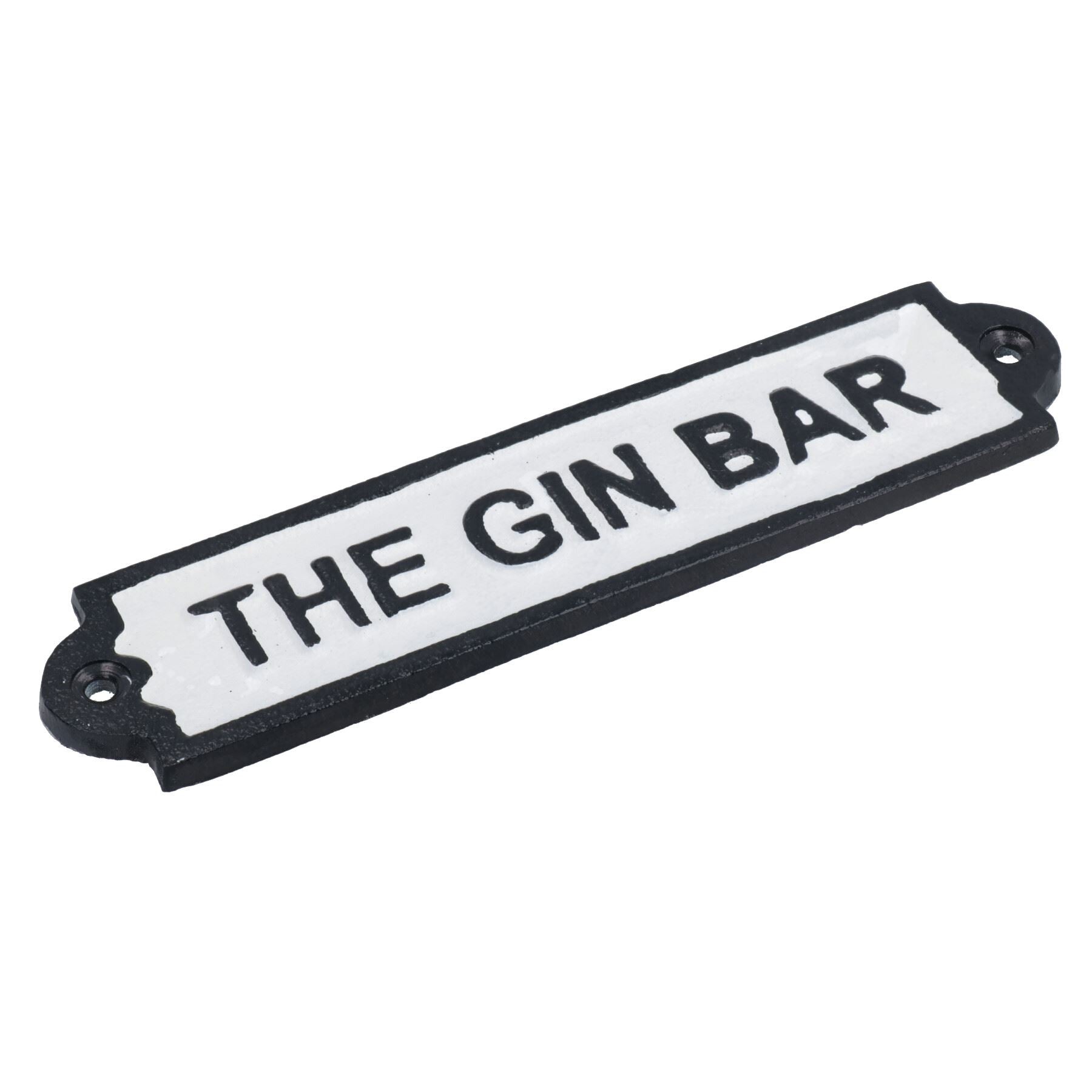 The Gin Bar Gusseisen Schild Plakette Wand Tür Zaun Tor Pfosten Haus Cocktail Pub