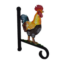 Cockerel / Chicken Basket Flower Hook / Hanger Farm Cast Iron Door Wall House