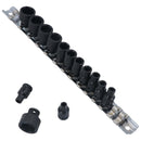 Douilles à chocs peu profondes métriques à entraînement 1/4" 6 pans 14 pièces 4 mm - 15 mm US Pro