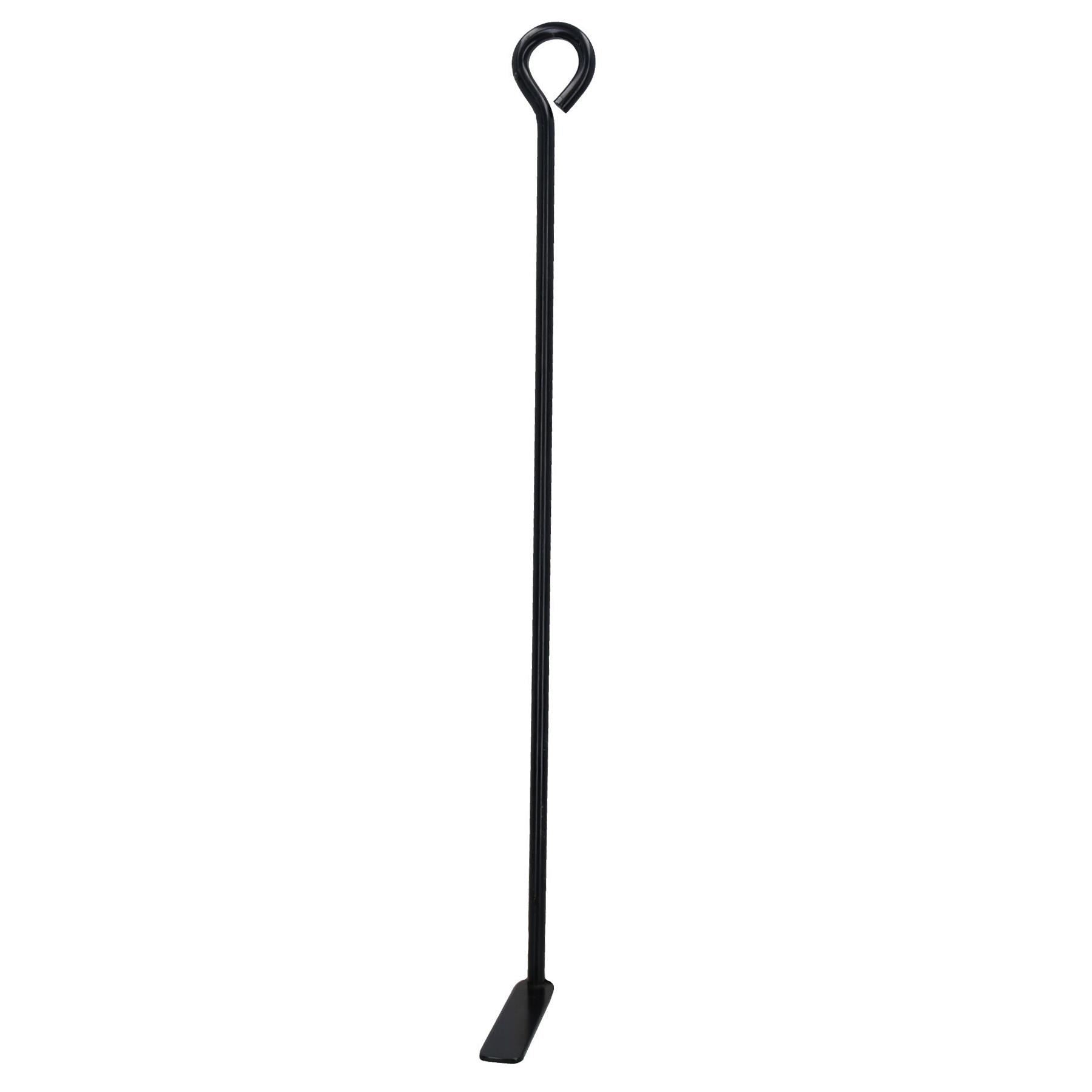 L Ash Rake Scraper, Shovel & Gloves Wood Burner Fire Coal Steel Metal Black