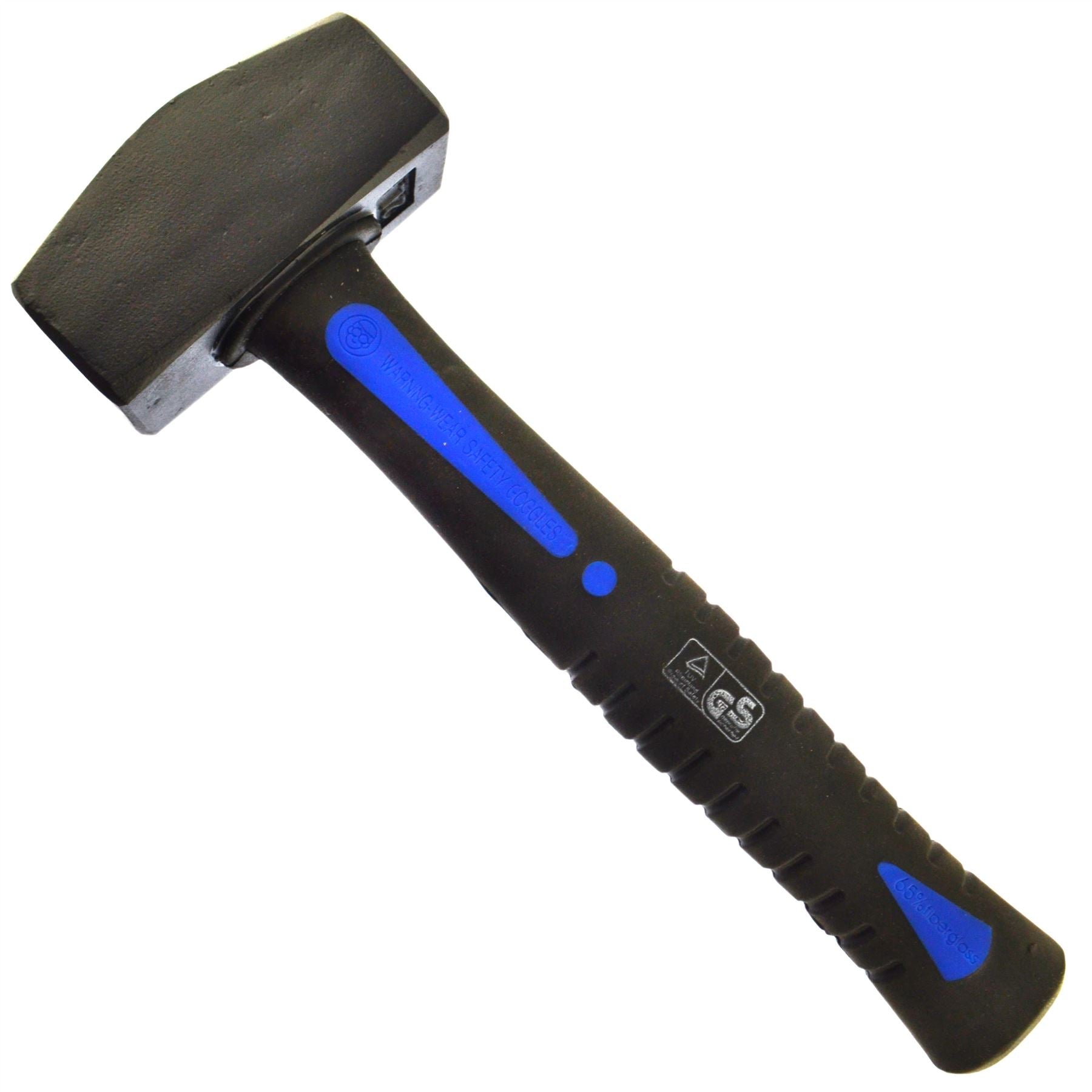 Double Face Sledge / Lump Hammer TPR Handle With Fibreglass Shaft 2lb Brick