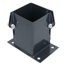 Grey Flush Fit Fence Post Bolt Down Shoe Holder Support 100mm x 100mm