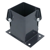Grey Flush Fit Fence Post Bolt Down Shoe Holder Support 100mm x 100mm