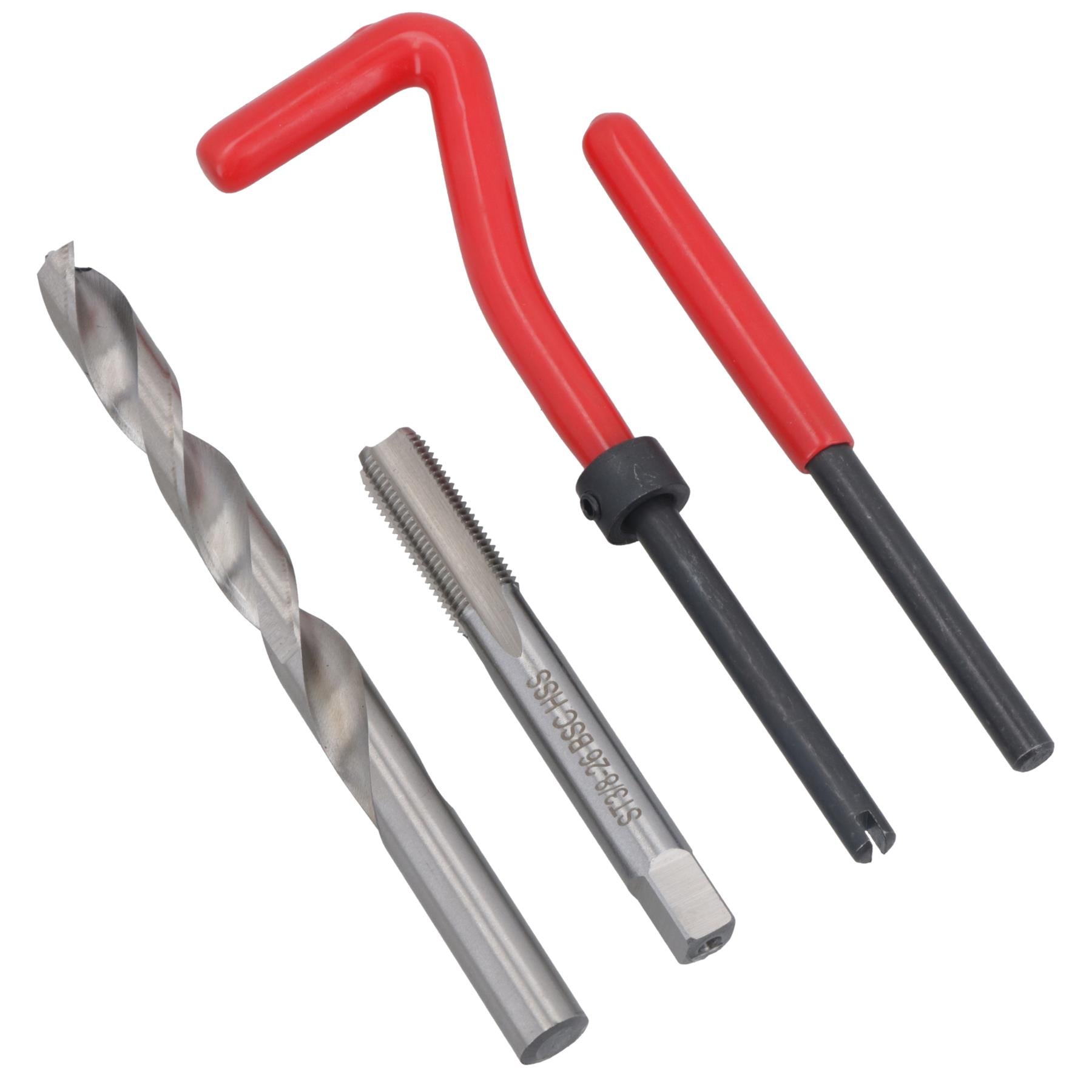 3/8” x 26 BSC Thread Repair Cutter Kit Helicoil Set for Damaged Threads 14pc