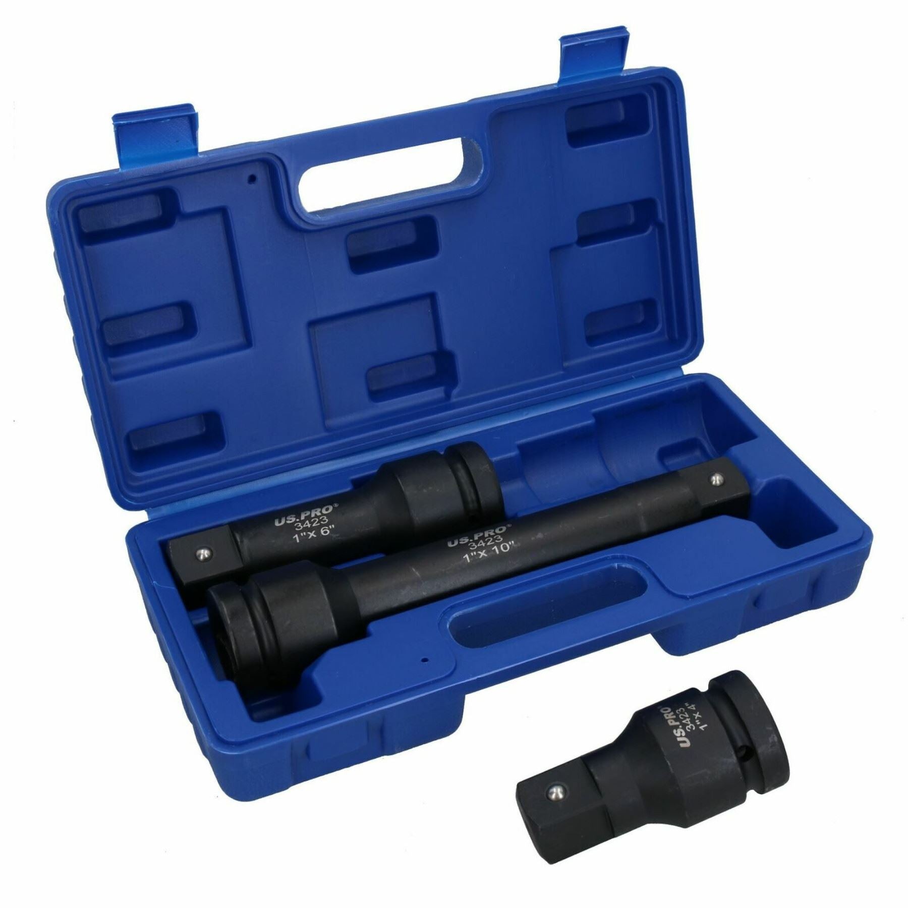 1-Zoll-Antrieb Amboss-Druckluft-Schlagschrauberpistole 2200Nm 8 Stecknüsse 24 – 38 mm + Verlängerungen