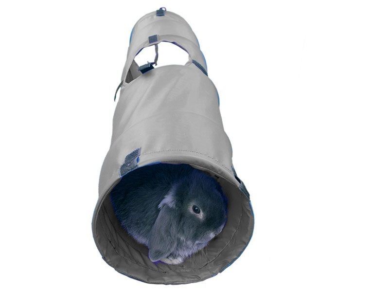 Small Animal Rabbit Guinea Pig Grey Activity Tunnel For Indoor Outdoor 90cm Long