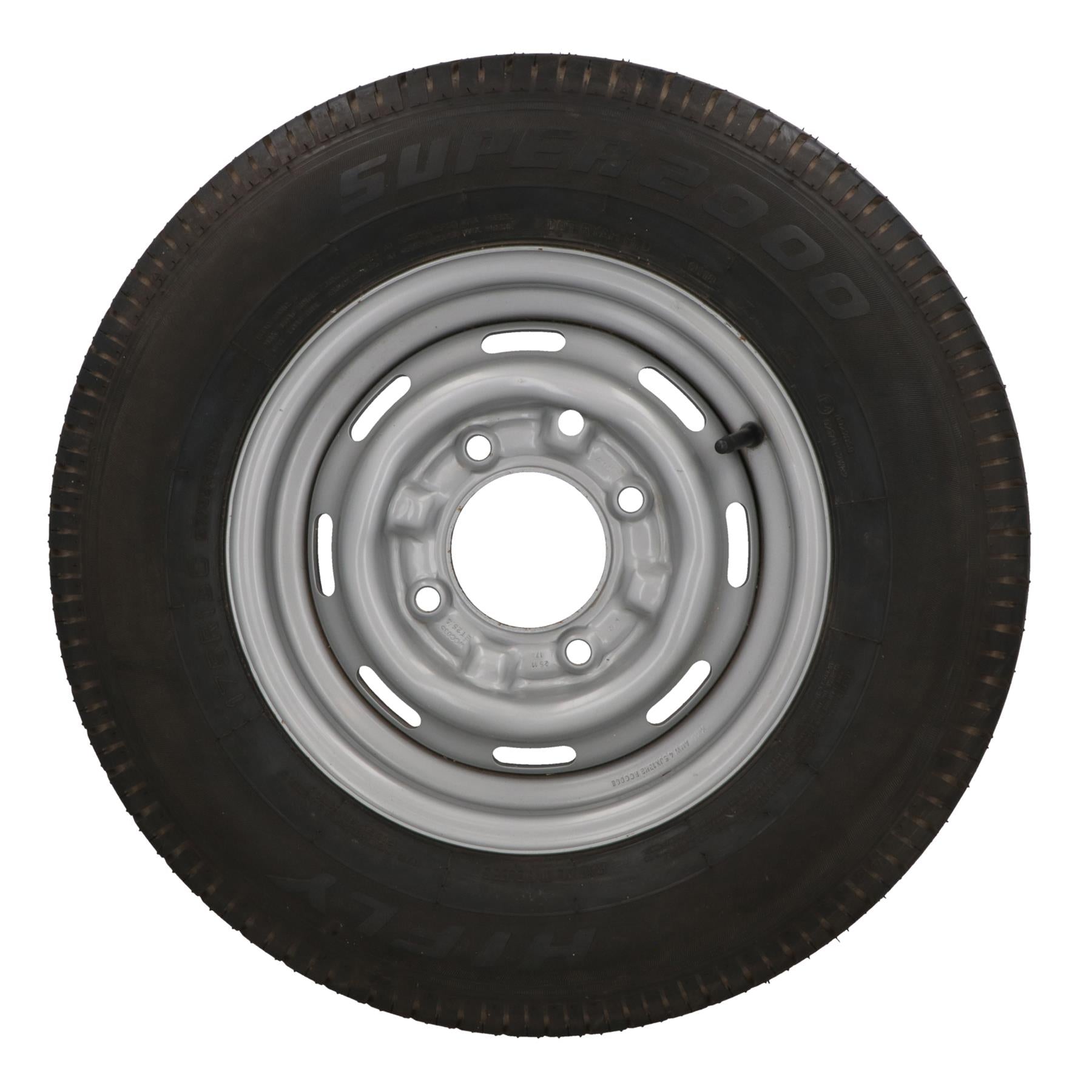 Trailer Wheel & Tyre 175R13 4 Stud 5.5in PCD 95mm Centre Hole 139.7mm PCD