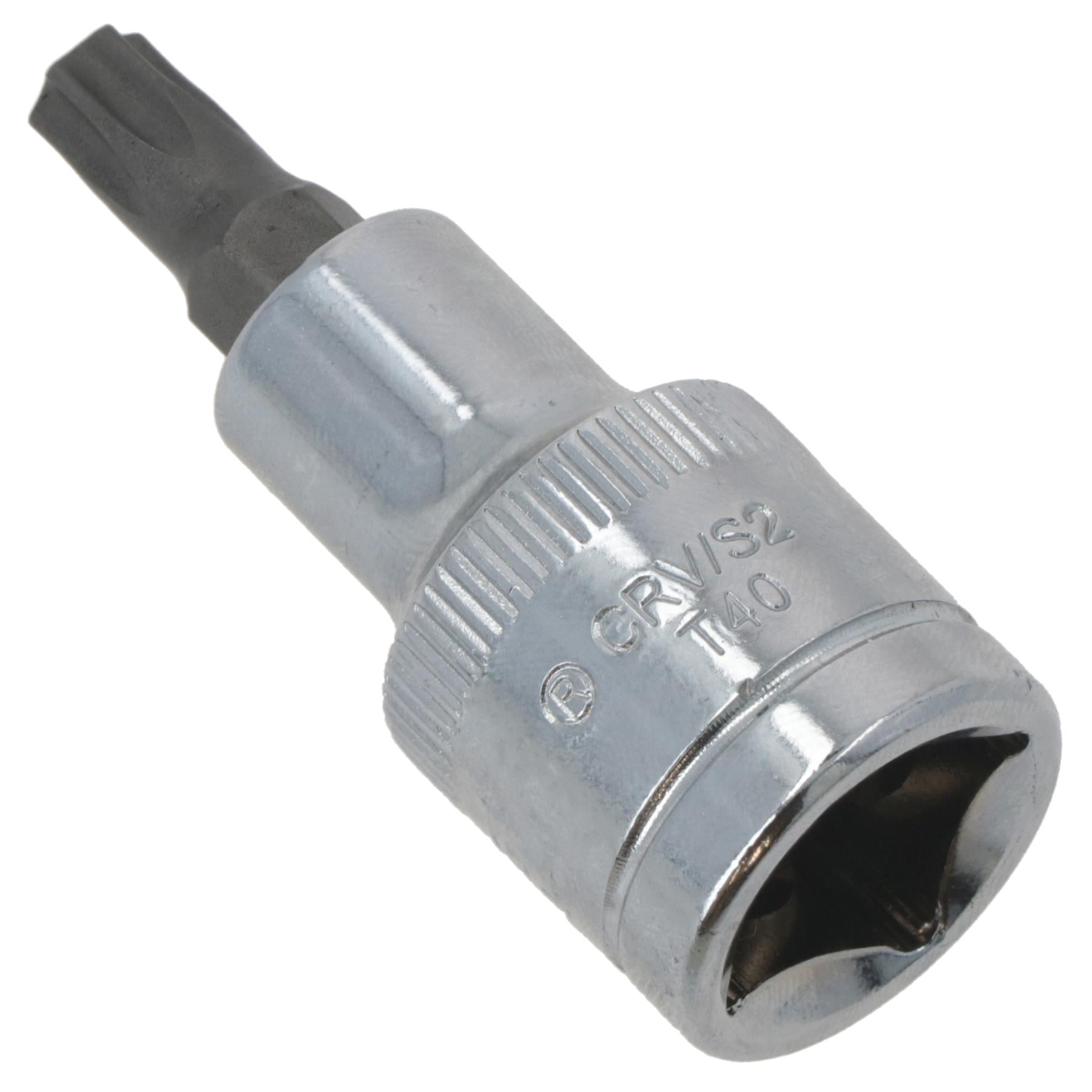 T40 Male Torx Bit Star Socket 1/2" Drive Standard Internal Chrome Vanadium Steel