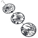 Hanging Black Butterfly, Bee & Dragonfly Silhouette Trio Spinner Garden Decor