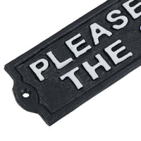 Please Mind The Step Cast Iron Sign Plaque Black Garden Garage Safety Work