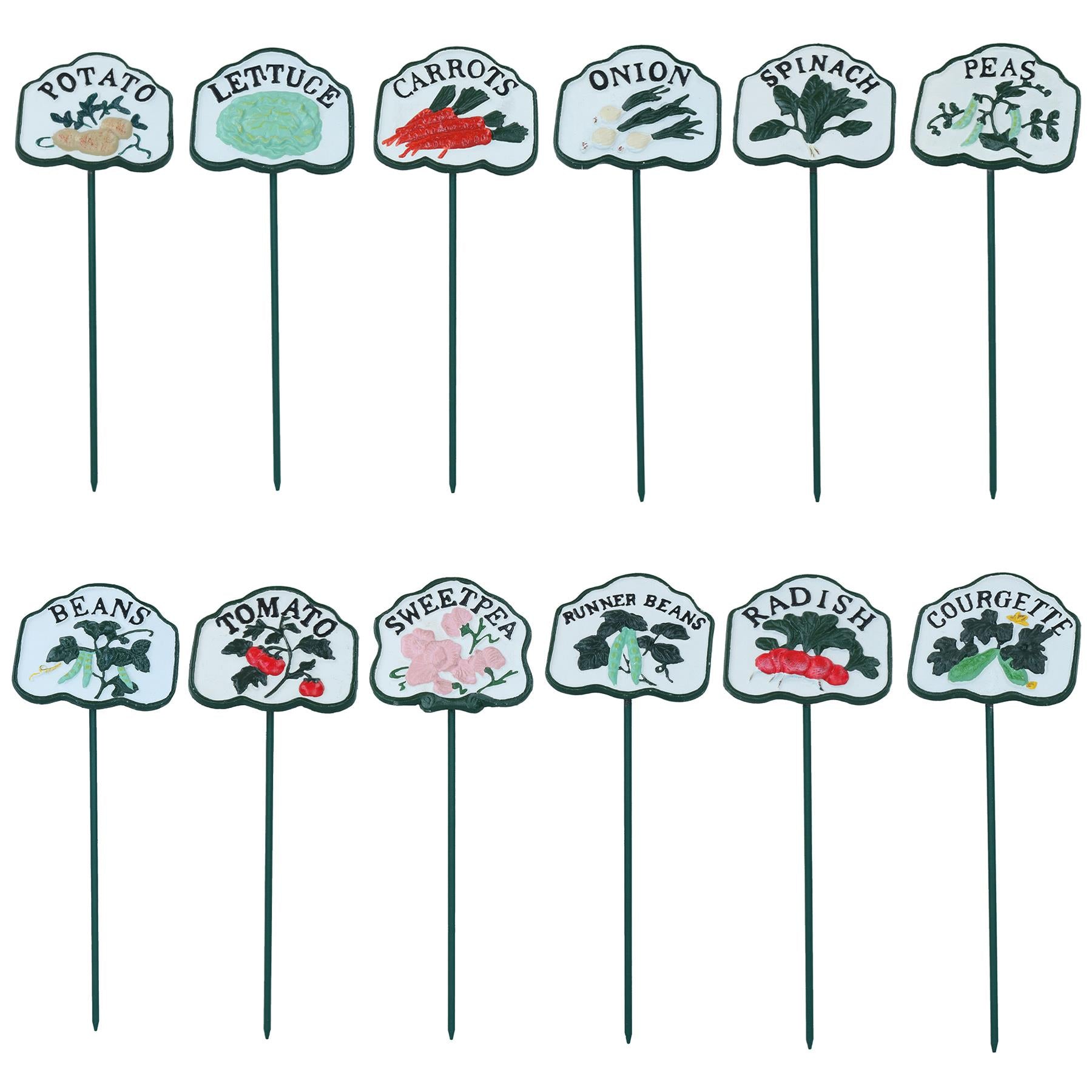 Vegetable Signs Markers Labels Cast Iron Plant Plaque Garden Yard Allotment