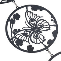 Hanging Black Butterfly, Bee & Dragonfly Silhouette Trio Spinner Garden Decor