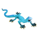 Blue Speckled Gecko Lizard Resin Wall Shed Sculpture House Statue Full Set