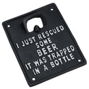 Trapped In a Bottle Opener Beer Cast Iron Sign Gift Garage Shed Bar Man Cave