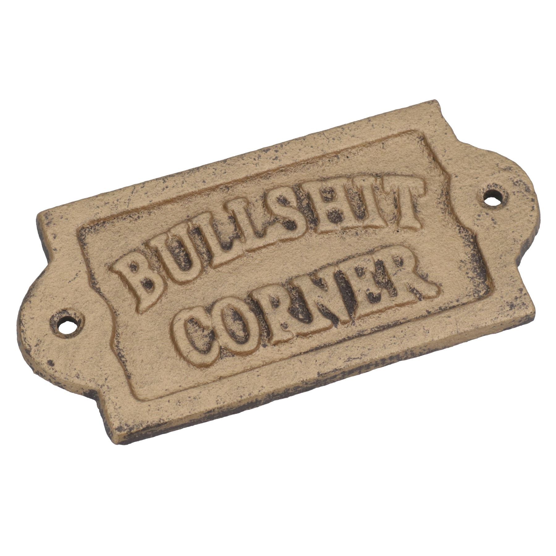 Bullsh*t Corner Cast Iron Sign Plaque Door Wall House Home Gate Garden Humor