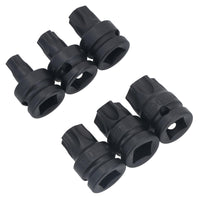 Impact 1/2" Drive Shallow Stubby Torx Star Male Bit Sockets T55 - T100 6pc Set
