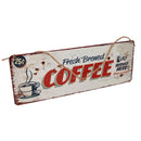 Plaque métallique rétro à suspendre avec inscription « Coffee Served Here » - Cadeau pour la maison ou la boutique - 36 x 13 cm