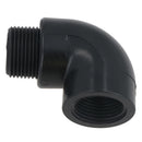 Polypropylene PP 1-1/4in BSP Female x Male Threaded 90° Elbow Connector
