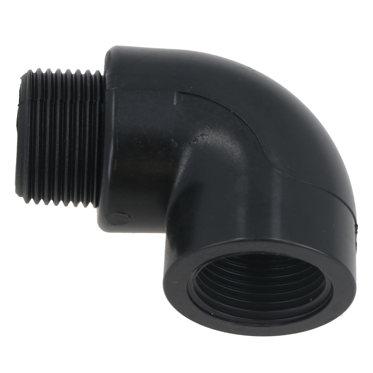 Polypropylene PP 1-1/4in BSP Female x Male Threaded 90° Elbow Connector