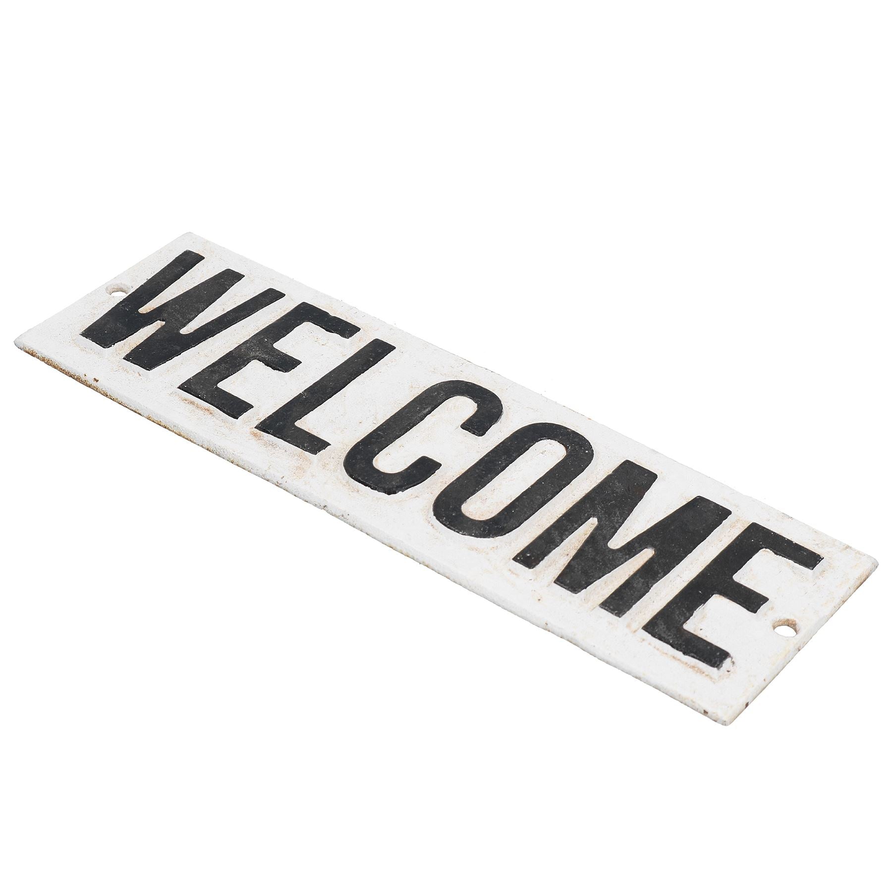 Welcome Sign Cast Iron Sign Plaque Wall Fence Gate House Workshop Garage