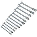 12-teiliger metrischer MM-Steckschlüssel mit flexiblem Kopf und Maulschlüssel 8 - 19 mm