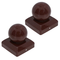 Round Metal Fence Post Caps 75mm or 100mm Protector Cover Brown or Silver
